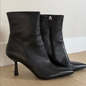 Elegant Black Leather Ankle Boots